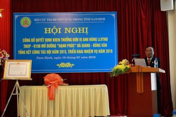 Hội Cựu TNXP tỉnh Nam Định tổng kết công tác 2105 và đón nhận danh hiệu Anh hùng LLVTND cho H100 Nam ĐỊnh