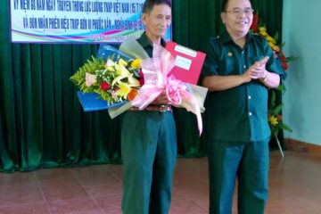 Hội Cựu TNXP huyện Tuy Phước đón nhận phiên hiệu TNXP Phước Vân – Nghĩa Bình
