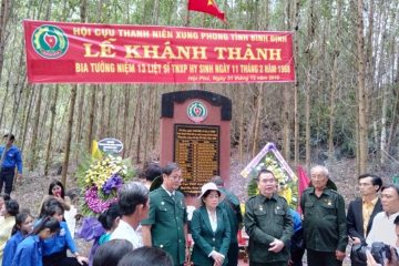 Hội Cựu TNXP tỉnh Bình Định  khánh thành bia tưởng niệm 13 liệt sĩ TNXP