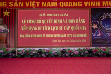 CÔNG BỐ QUYẾT ĐỊNH XẾP HẠNG DI TÍCH LỊCH SỬ CẤP QUỐC GIA: ĐỊA ĐIỂM KHU KINH TẾ THANH NIÊN NĂM 1970 TẠI XÃ MINH ĐÀI