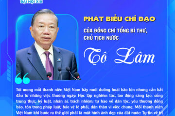 Phát biểu chỉ đạo của Tổng Bí thư, Chủ tịch nước Tô Lâm tại Đại hội Đoàn toàn quốc lần thứ XIII