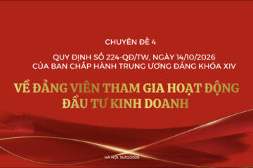 Về Quy định số 224-QĐ/TW, ngày 14/10/2026 của Ban Chấp hành Trung ương Đảng khóa XIV về đảng viên tham gia hoạt động đầu tư, kinh doanh (slide)