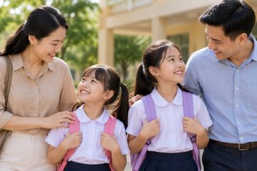 Gia đình có hai con gái có thể được hỗ trợ BHYT, sữa học đường